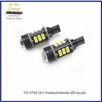 Auto LED svjetlo za vožnju unatrag, model T15, 12V, 12+1 LED, čipovi 5630/5730, univerzalna kompatibilnost