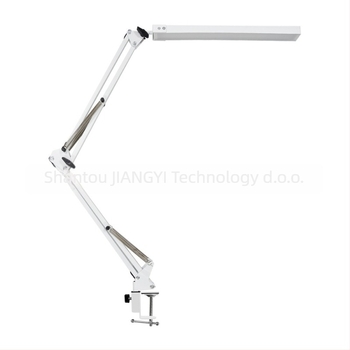 Stolna lampa za zaštitu očiju s dugim prilagodljivim ramenom i klipom za manikuru, USB napajanje, metalna sjenila, trobojna temperatura boje, LED 80×0.2W