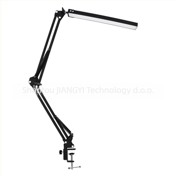 Stolna lampa za zaštitu očiju s dugim prilagodljivim ramenom i klipom za manikuru, USB napajanje, metalna sjenila, trobojna temperatura boje, LED 80×0.2W