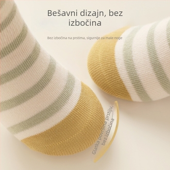 Dječje pamučne čarape bez šavova, srednji dio čarape, protuklizne, žakardni uzorak, jesen-zima, unisex