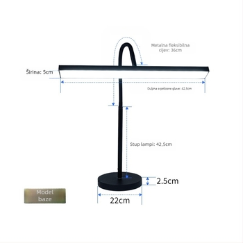 Štipna stolna lampa za učenje s zaštitom očiju, 21–30W, CRI ≥95, acrylic sjenilo, napon ≤36V, napajanje iz utičnice