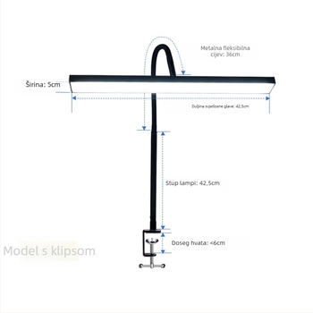 Štipna stolna lampa za učenje s zaštitom očiju, 21–30W, CRI ≥95, acrylic sjenilo, napon ≤36V, napajanje iz utičnice
