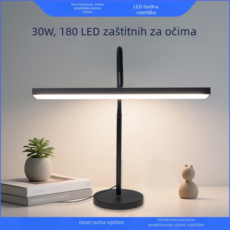 Štipna stolna lampa za učenje s zaštitom očiju, 21–30W, CRI ≥95, acrylic sjenilo, napon ≤36V, napajanje iz utičnice