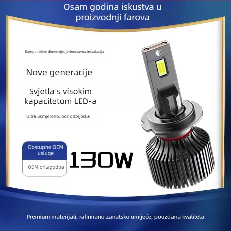 Auto LED prednja svjetla žarulje 9005/9006, 9012, H11, H7, H4 - sve-u-jednom, visokoučinkovita LED, 65W, 12-24V, IP68, 50.000h