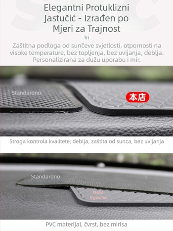 Automobilska podloga za tablu, protivklizna, s prostorom za centralnu konzolu, PVC, otporna na visoke temperature