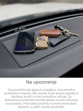 Automobilska podloga za tablu, protivklizna, s prostorom za centralnu konzolu, PVC, otporna na visoke temperature
