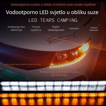 Vanjska LED dnevna svjetla za auto, kristalno suzni oko dizajn, universalna kompatibilnost, 12V, IP67, LED 2835