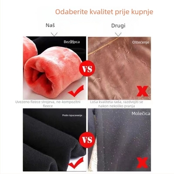 Djevojačke legice s fleec podstavom, debeli pamuk, visok struk, elastični pojas, 65% pamuka