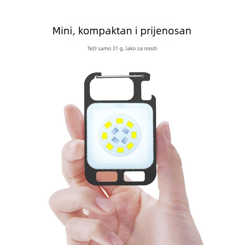 Magnetska LED radna svjetiljka za privjesak – 5W, 500 mAh, punjiva, ručno pokretanje napajanja, uključeno punjač