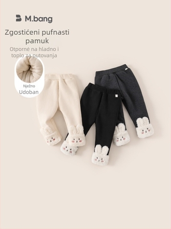 Dječje ženske zimske legice od pamuka s cartoon patchworkom, srednji pojas, elastičan pojas, za uzrast 3–8 godina