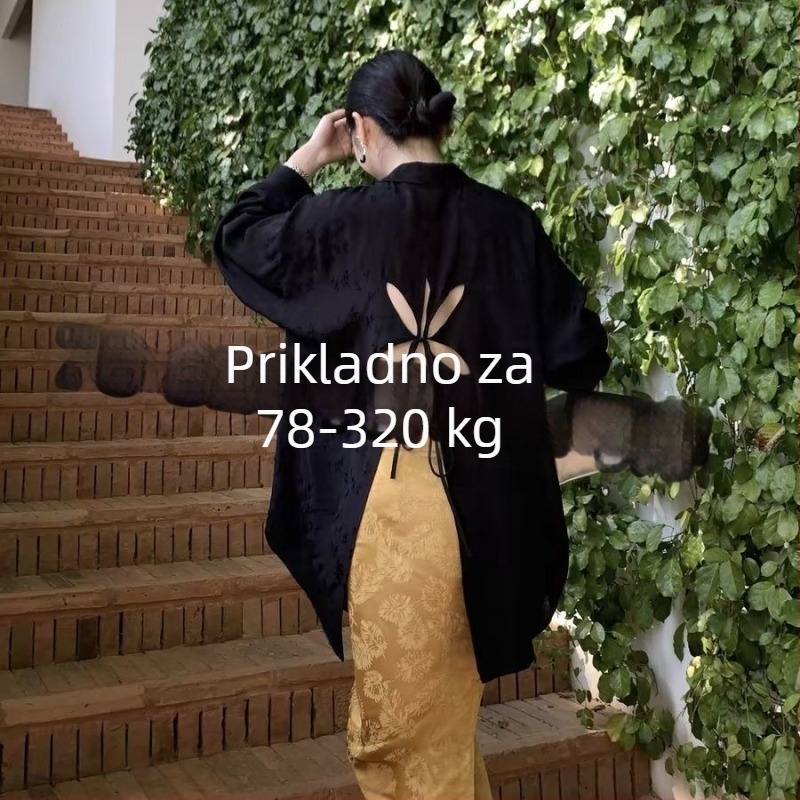 Satenska košulja, 3D uzorak, polo ovratnik, bat rukavi, ležerni kroj