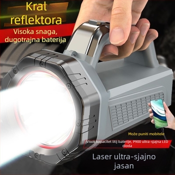 Punjava LED svjetiljka - ABS kućište, 4200mAh baterija, 5W, domet 500 m+, za kampiranje i patrolu