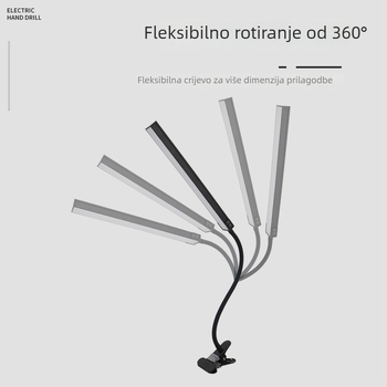 LED stolna clip lampica – osvjetljenje za čitanje, učenje i noćnu upotrebu uz zaštitu očiju (CRI ≥90; USB napajanje; 5V; dodirni prekidač; metalno sjenilo)