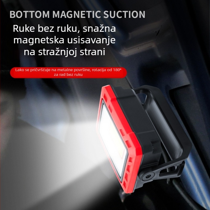 Magnetska LED radna svjetiljka Sq05, 6000–7000K, 2000 lm, 3.7V
