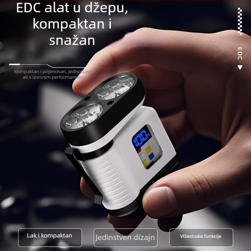 Mini magnetska LED svjetiljka s USB punjenjem, digitalni zaslon, kućište od aluminijske legure, snaga 10W