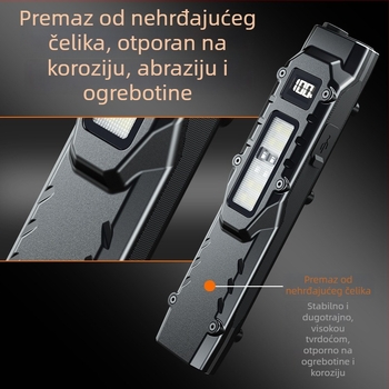 Taktička LED baterijska svjetiljka, ultra-tanka, Type-C brzo punjenje, domet 100–200 m
