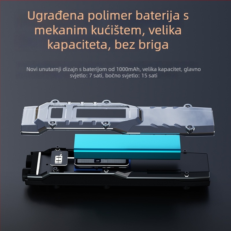 Taktička LED baterijska svjetiljka, ultra-tanka, Type-C brzo punjenje, domet 100–200 m