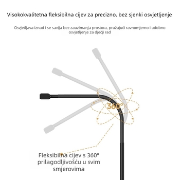 LED stolna lampa za čitanje s zaštitom očiju, USB napajanje 5V, CRI ≥95, abažur od ABS+PC+željezo
