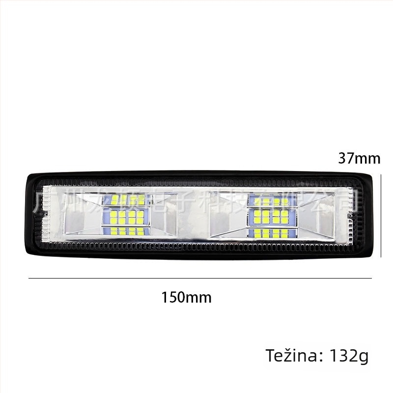 Automobilska LED radna svjetiljka 12-24V, pravokutnog oblika, 16 LED, 48W, 1800 lm, 7500K