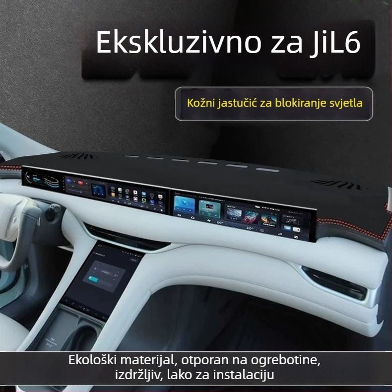 Mat za zaštitu od sunca za središnju konzolu i instrument ploču Zhiji L6 – suede, ispis logotipa