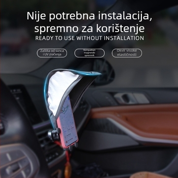 Auto telefon sunshade, vertikalna verzija za nadzornu ploču, zaštita od pregrijavanja; materijal: poliester + čelična žica; tip: ljeto; bez ugradnje; prilagodljivo
