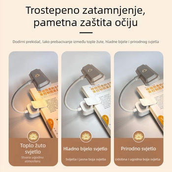 Clip LED stolna lamp s zaštitom očiju, CE certifikat, 5V, 3W, ugrađena baterija