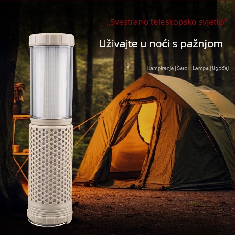 Proširiva magnetska kamp lampica s USB punjenjem, LED, 5V, 5W, ručni prekidač