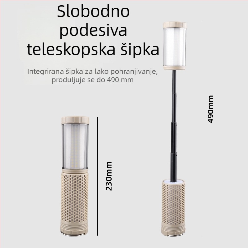 Proširiva magnetska kamp lampica s USB punjenjem, LED, 5V, 5W, ručni prekidač