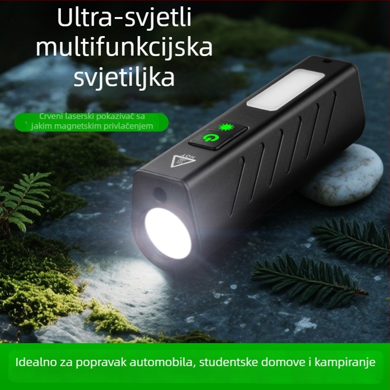 Vanjska LED radna svjetiljka, punjiva, LED 3W, aluminijska legura, domet 100-200 m