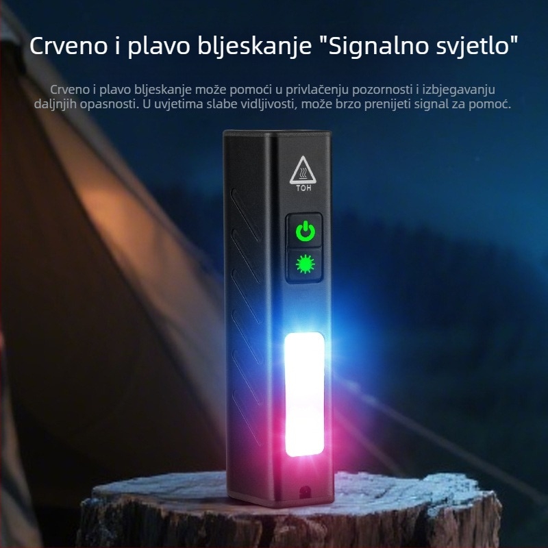 Vanjska LED radna svjetiljka, punjiva, LED 3W, aluminijska legura, domet 100-200 m