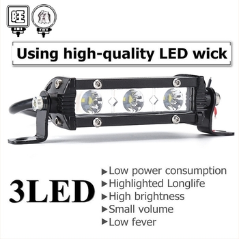 Automobilska LED radna svjetla, ultra-tanki red s 3 LED, 9W, 12-24V, 10800 lm, 2525 LED, 6500K