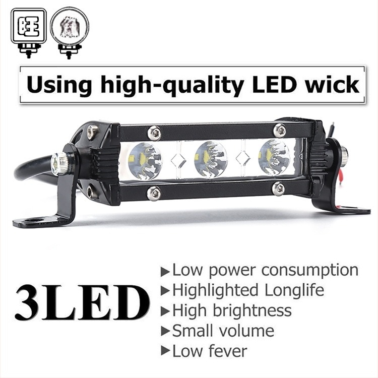 Automobilska LED radna svjetla, ultra-tanki red s 3 LED, 9W, 12-24V, 10800 lm, 2525 LED, 6500K