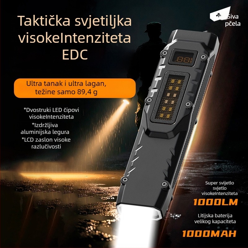 Pathfinder bee Dt007 Ručna LED svjetiljka, kućište od nehrđajućeg čelika, vrijeme punjenja 3 sata