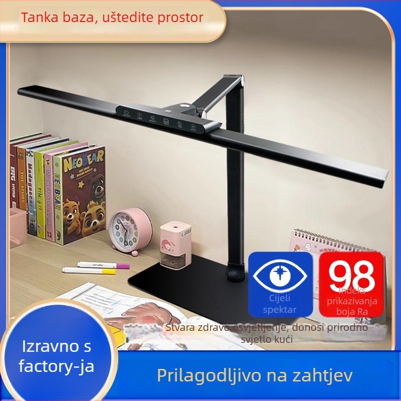 Studijska stolna lampica za učenje s zaštitom očiju, 18W, CRI≥95, dodirno upravljanje, metalno sjenilo, moderni minimalistički stil, CE certificirano