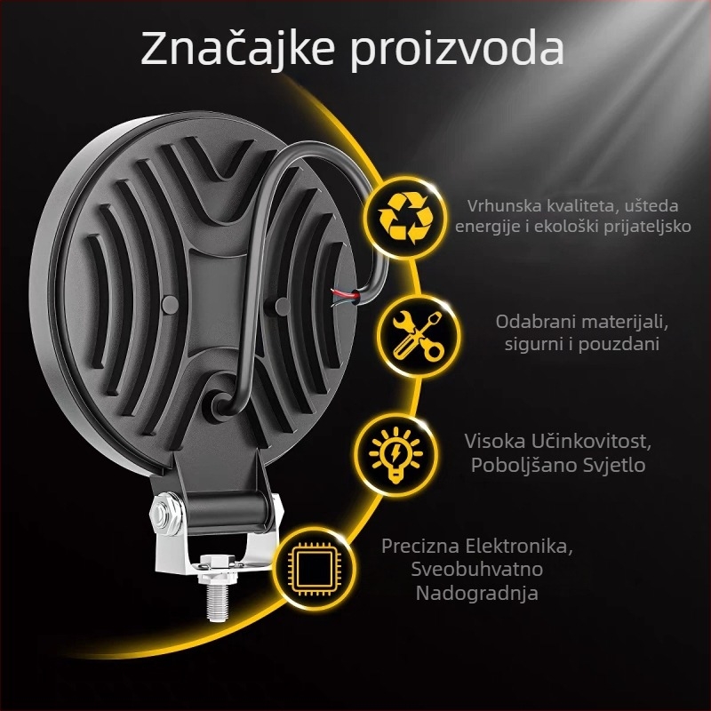 LED radno svjetlo za auto, aluminijsko kućište, 27W LED, 12–35V, 3520 lm, vijek trajanja 50 000 h