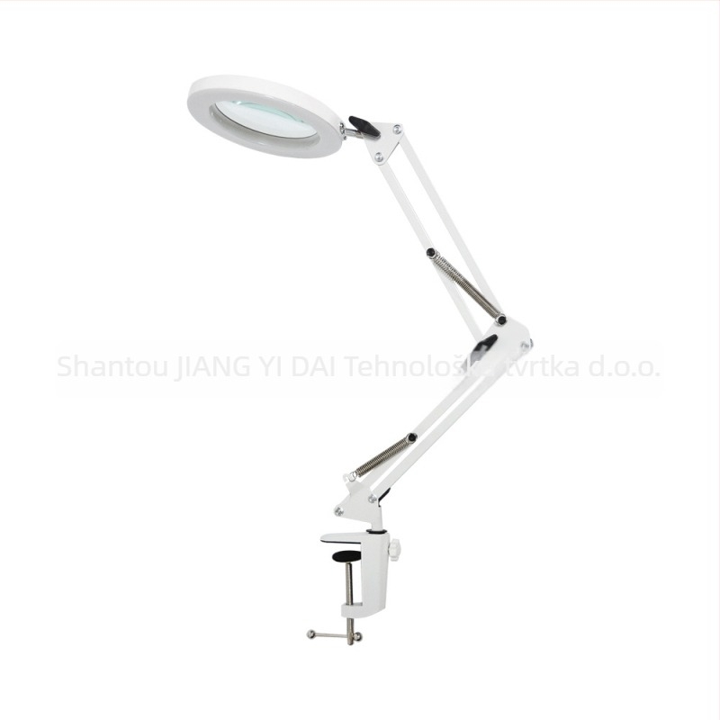 Američkog stila stolna lampa s povećalom, CRI 80–89, USB napajanje, metalno sjenilo, prekidač na gumb, lampica za učenje