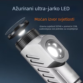 LED svjetiljka s 360° rotacijom, punjiva, 4000mAh, 20W, aluminijsko kućište, prijenosno vanjsko radno svjetlo
