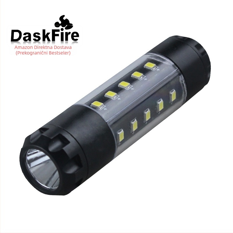 Mini prijenosna COB LED svjetiljka za vanjsku upotrebu, baterija 1200 mAh, napajanje 14500 baterijom, domet 100–200 m, višenamjenska