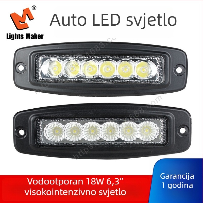 Automobilski LED reflektor i radna svjetiljka, 18W, 12/24V, aluminijska legura, 6000K, model LML-1918FC