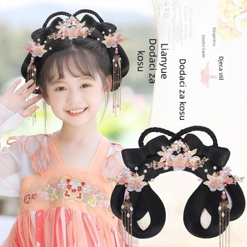 Dječja perika i ukras za glavu u stilu Han dinastije – kratka kosa od svile, model Lian Yue