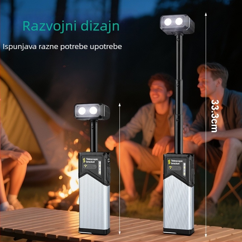 Skywolfeye Prenosna višefunkcionalna LED radna svjetiljka, 8 W, 1400 mAh, Type-C punjenje, LED izvor, doseg 50–100 m