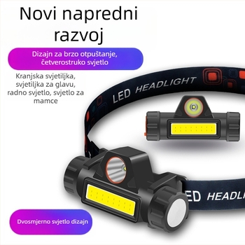 Napajana LED čelna lampa s magnetskim nosačem, vodootporna, 10W, 1200mAh, domet do 200 m