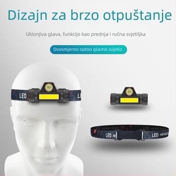 Napajana LED čelna lampa s magnetskim nosačem, vodootporna, 10W, 1200mAh, domet do 200 m