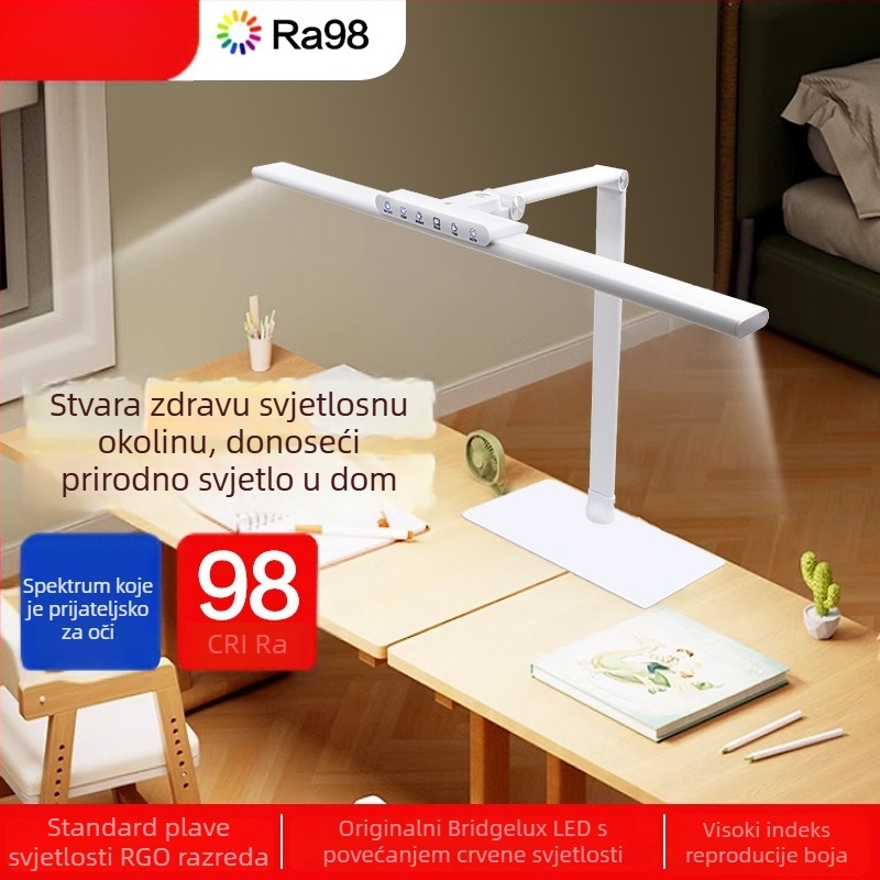 Učenicka stolna lampa s punim spektrom zaštite vida, LED, 18W, dodirni prekidač, metalno sjenilo, Du Pai (CRI ≥95 • LED • 18W • metalno sjenilo • CE)