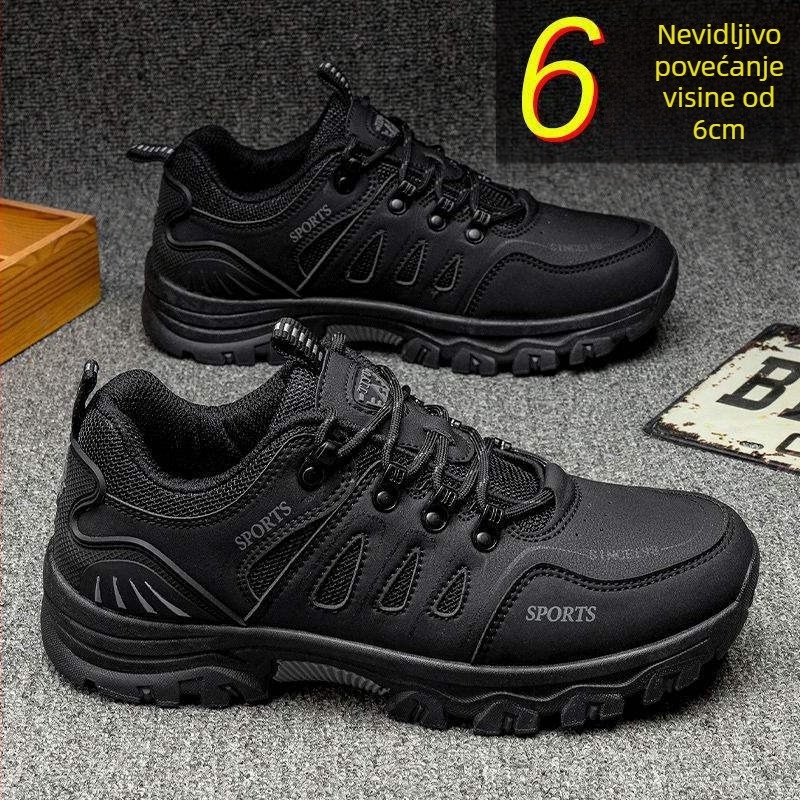 Muške planinarske tenisice — protuklizne, otporne na habanje, unutarnje povećanje visine, mrežasti gornji dio, za jesen i zimu