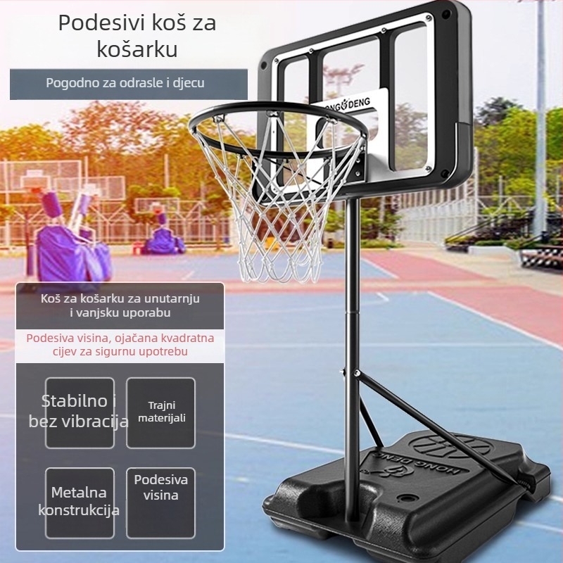 Pokretni košarkaški stalak s podizačem okvira za šut, lijevano željezo, 6,7 kg, šifra proizvoda 454