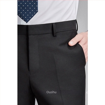 Muške hlače u talijanskom stilu, ravnog kroja, slim-fit, poslovne hlače, 70% poliester.