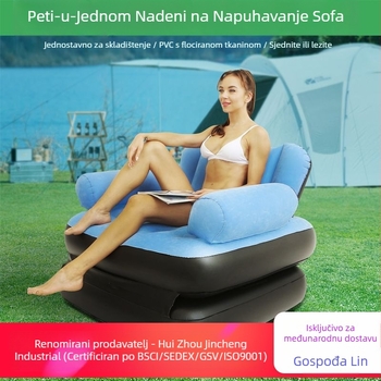 Naduvani krevet – pet u jedan za vanjsku upotrebu, kauč-ležaj s površinom od kompozitne tkanine, ručno napumpavanje, vanjska pumpa