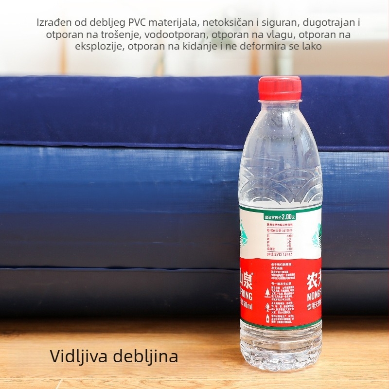 Vanjska nafukiva postelja za kampiranje s dvostrukim zračnim jastukom, debela i prijenosna; površina od flokinga; težina 3 kg; nosivost 180 kg; porijeklo Shaoxing, Zhejiang