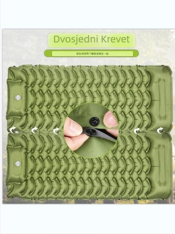 Prijenosni TPU napuhljivi kamp madrac, otporan na vlagu, ručna pumpa, pogodan za tinejdžere i odrasle, 0,85 kg